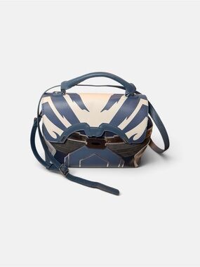 Star Wars Ahsoka Blue and Cream Graphic Top-Handle Satchel and Crossbody